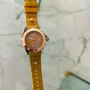 Kyboe! Stainless steel and gold watch. Tan Band is perfect.